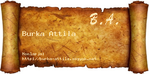 Burka Attila névjegykártya