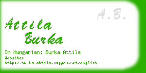 attila burka business card